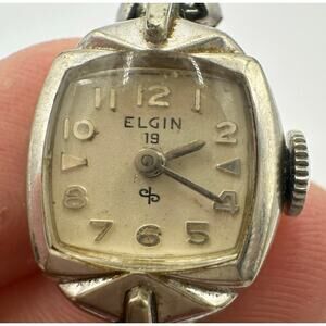 Elgin 1950s ladies vintage 10kt white gold filled manual mechanical watch